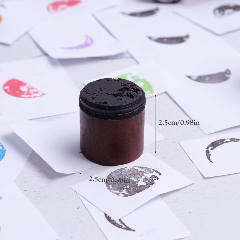 Dizdkizd 7 Pieces Phases of The Moon Wooden Rubber Stamps, Decorative Mounted Rubber Stamp Set for DIY Craft, Letters Diary and Scrapbooking - Image 3